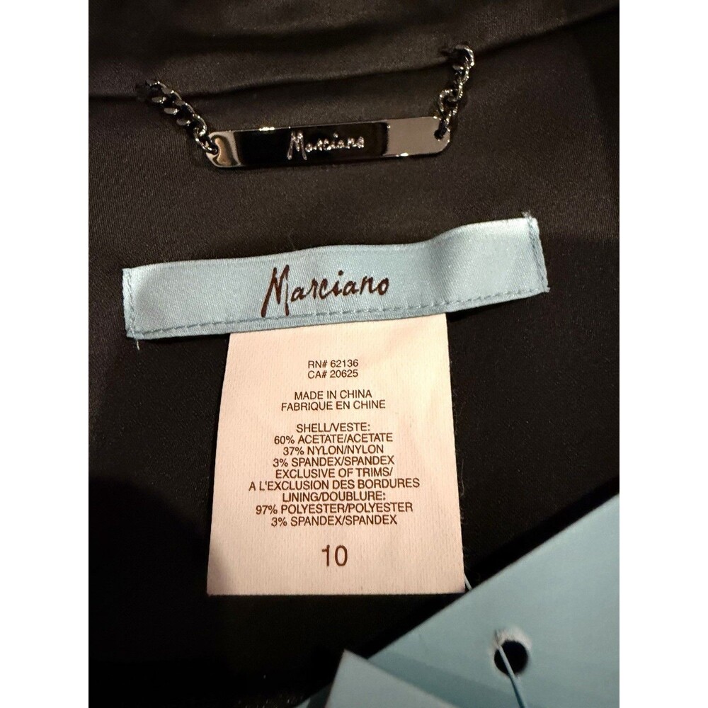Marciano Women Black Noir Tuxedo Blazer NWT Size 10 Shawl Lapel Flare Back $278 - Picture 16 of 16
